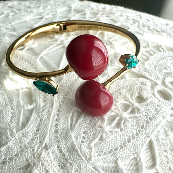 Kate Spade Gold Bracelet with Red and Green Accents - Picture 2 of 4
